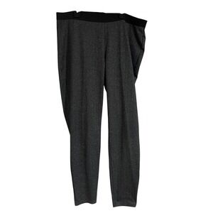 EILEEN FISHER Women's Charcoal Grey Herringbone Knit Pants Size L